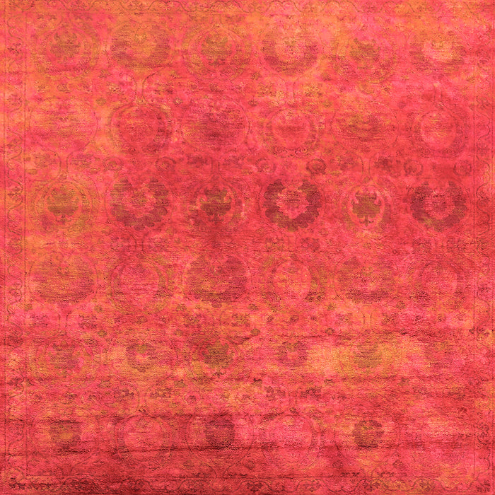 Square Oriental Orange Industrial Rug, urb2648org