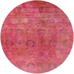 Round Machine Washable Industrial Modern Crimson Red Rug, wshurb2648