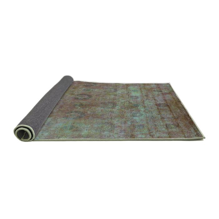Sideview of Oriental Turquoise Industrial Rug, urb2648turq