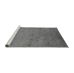 Sideview of Machine Washable Oriental Gray Industrial Rug, wshurb2649gry