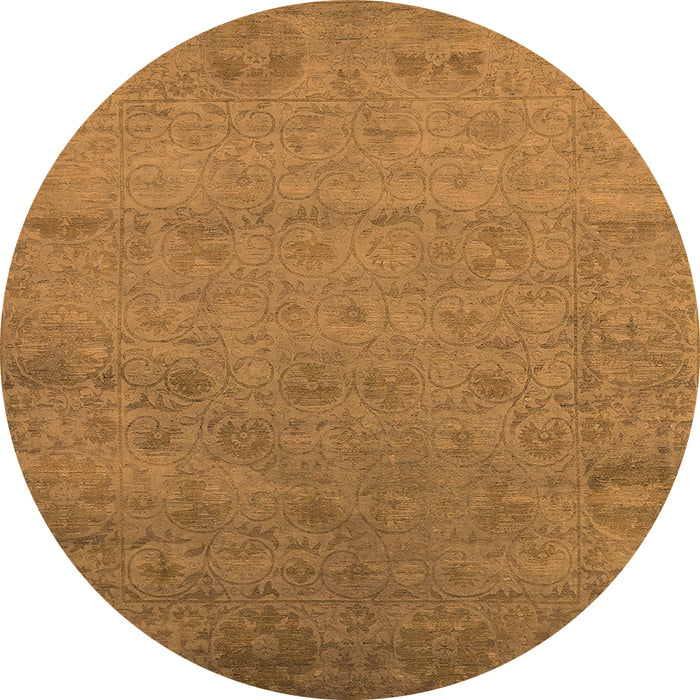 Round Oriental Orange Industrial Rug, urb2649org