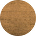 Round Oriental Orange Industrial Rug, urb2649org