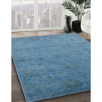 Mid-Century Modern Blue Oriental Rug, urb2649