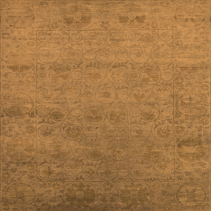 Square Oriental Orange Industrial Rug, urb2649org