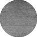 Round Oriental Gray Industrial Rug, urb2649gry