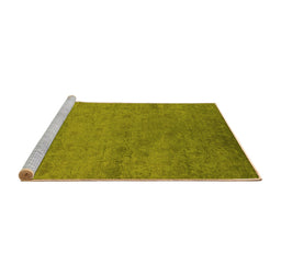 Sideview of Machine Washable Oriental Yellow Industrial Rug, wshurb2649yw