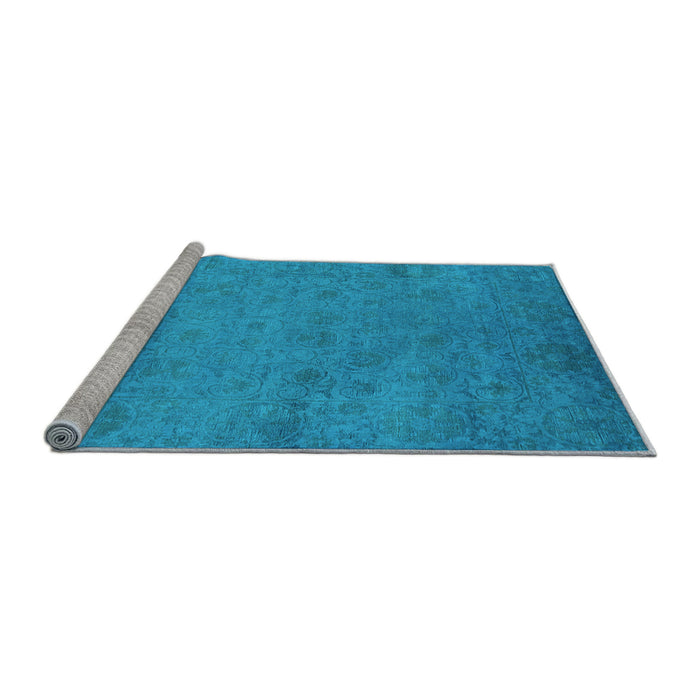 Sideview of Machine Washable Oriental Light Blue Industrial Rug, wshurb2649lblu