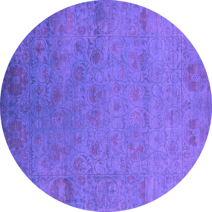 Round Oriental Purple Industrial Rug, urb2649pur