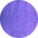 Round Oriental Purple Industrial Rug, urb2649pur