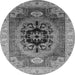 Round Oriental Gray Industrial Rug, urb2650gry