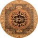 Round Oriental Orange Industrial Rug, urb2650org