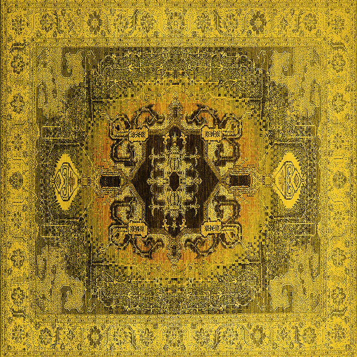 Square Oriental Yellow Industrial Rug, urb2650yw