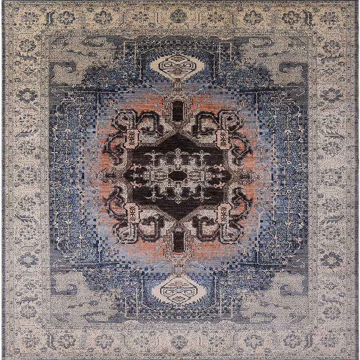 Square Machine Washable Industrial Modern Silver Pink Rug, wshurb2650