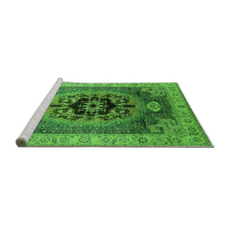 Sideview of Machine Washable Oriental Green Industrial Area Rugs, wshurb2650grn