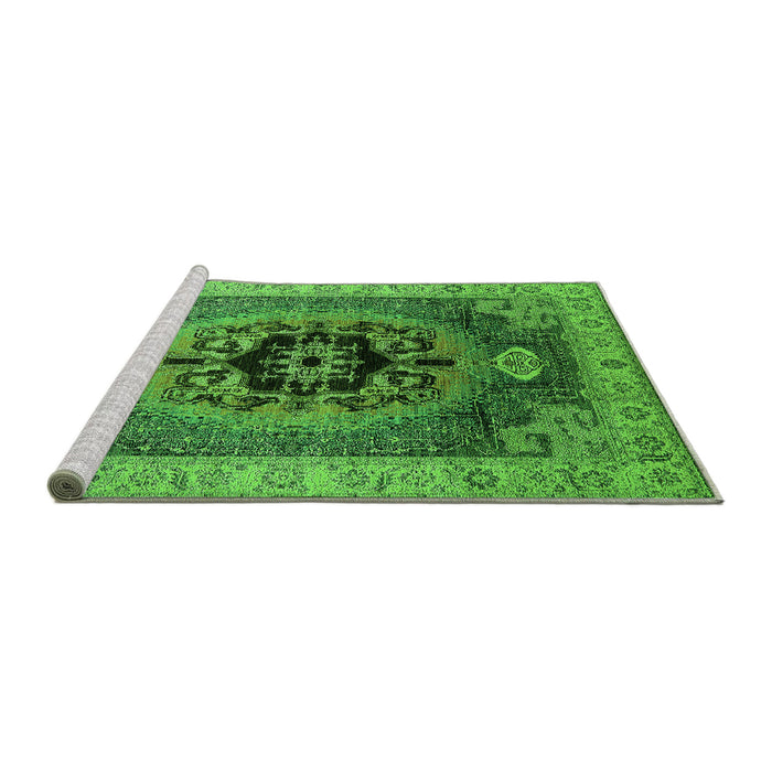 Sideview of Machine Washable Oriental Green Industrial Area Rugs, wshurb2650grn