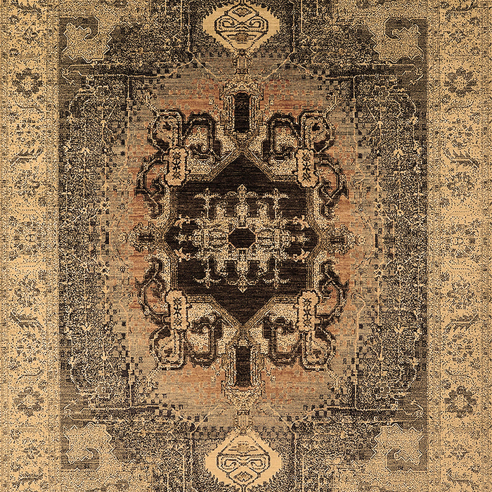 Machine Washable Oriental Brown Industrial Rug, wshurb2650brn