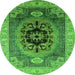 Round Oriental Green Industrial Rug, urb2650grn