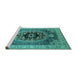 Sideview of Machine Washable Oriental Turquoise Industrial Area Rugs, wshurb2650turq