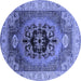 Round Oriental Blue Industrial Rug, urb2650blu