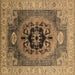 Square Oriental Brown Industrial Rug, urb2650brn