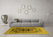 Machine Washable Oriental Yellow Industrial Rug in a Living Room, wshurb2650yw