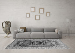 Machine Washable Oriental Gray Industrial Rug in a Living Room,, wshurb2650gry
