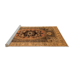 Sideview of Machine Washable Oriental Orange Industrial Area Rugs, wshurb2650org