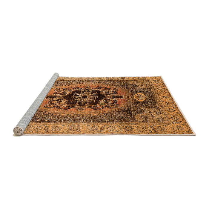 Sideview of Machine Washable Oriental Orange Industrial Area Rugs, wshurb2650org