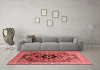 Machine Washable Oriental Red Industrial Rug, wshurb2650red