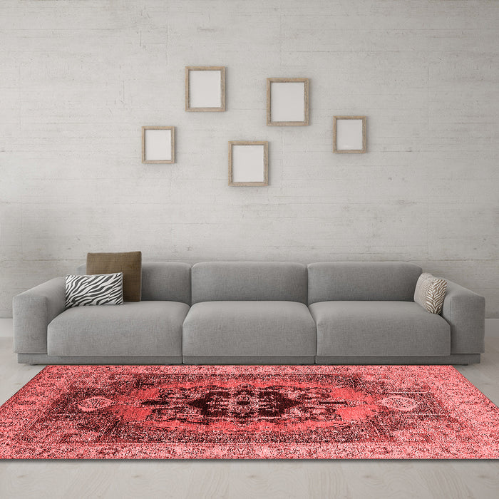Industrial Red Washable Rugs