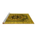 Sideview of Machine Washable Oriental Yellow Industrial Rug, wshurb2650yw