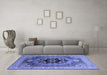 Machine Washable Oriental Blue Industrial Rug in a Living Room, wshurb2650blu