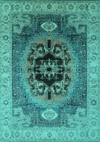 Oriental Turquoise Industrial Rug, urb2650turq