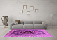 Machine Washable Oriental Pink Industrial Rug, wshurb2650pnk