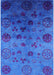 Machine Washable Industrial Modern Blue Orchid Blue Rug, wshurb2651