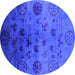 Round Oriental Purple Industrial Rug, urb2651pur