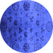 Round Oriental Blue Industrial Rug, urb2651blu