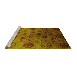 Sideview of Machine Washable Oriental Yellow Industrial Rug, wshurb2651yw