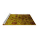 Sideview of Machine Washable Oriental Yellow Industrial Rug, wshurb2651yw