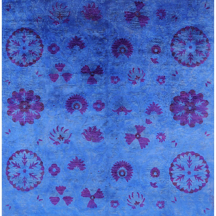 Mid-Century Modern Blue Orchid Blue Oriental Rug, urb2651