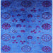 Square Mid-Century Modern Blue Orchid Blue Oriental Rug, urb2651