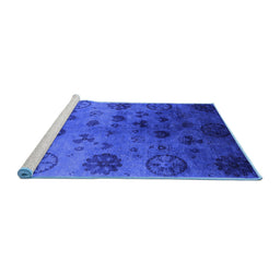 Sideview of Machine Washable Oriental Blue Industrial Rug, wshurb2651blu