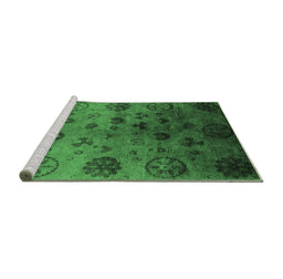 Sideview of Machine Washable Oriental Emerald Green Industrial Area Rugs, wshurb2651emgrn