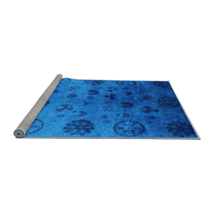 Sideview of Machine Washable Oriental Light Blue Industrial Rug, wshurb2651lblu