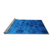 Sideview of Machine Washable Oriental Light Blue Industrial Rug, wshurb2651lblu