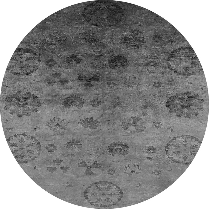 Round Oriental Gray Industrial Rug, urb2651gry