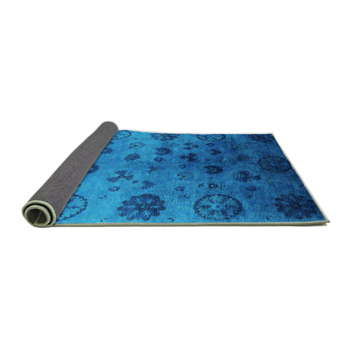 Sideview of Oriental Turquoise Industrial Rug, urb2651turq