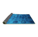 Sideview of Oriental Turquoise Industrial Rug, urb2651turq