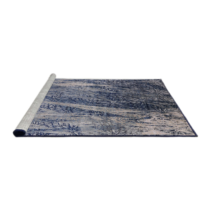 Sideview of Machine Washable Industrial Modern Purple Navy Blue Rug, wshurb2652