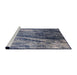 Sideview of Machine Washable Industrial Modern Purple Navy Blue Rug, wshurb2652